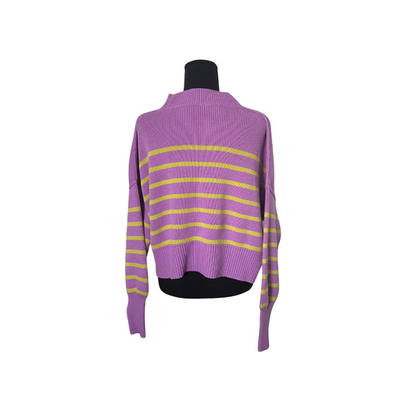 Free People Purple and Yellow Striped Sweater - Picture 6 of 11